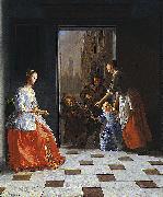 Jacob Ochtervelt Street Musicians at the Door oil painting artist